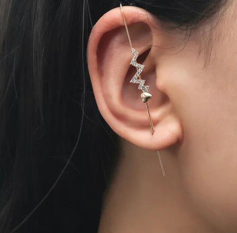 Lightning Gold Pierced Earring - Hypoallergenic Fashion Jewelry