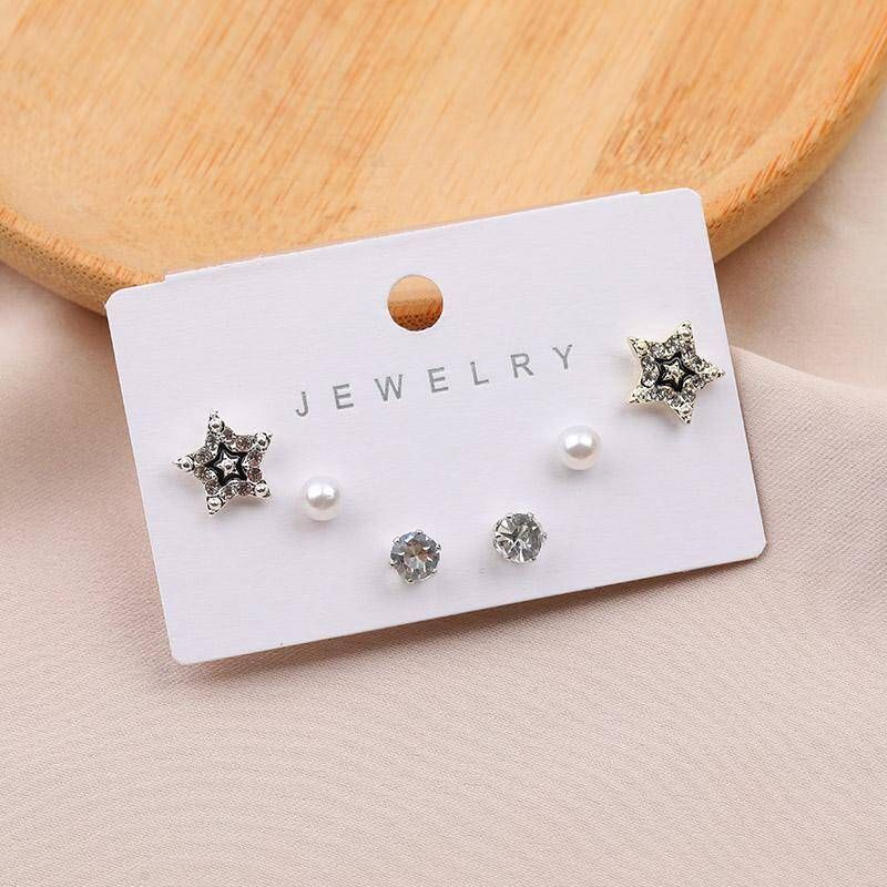 3 Pairs Minimalist Star Stud Earrings | Earrings, Jewelry