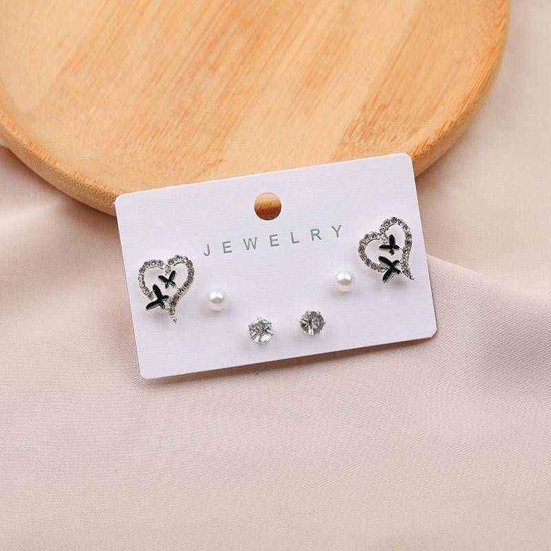 3 Pairs Fashion Stud Earrings Set | Earrings, Jewelry